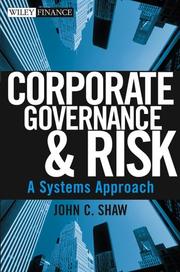 Cover of: Corporate Governance and Risk: A Systems Approach (Wiley Finance)