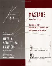Cover of: Matrix Structural Analysis, MATSTAN 2 Version 2.0