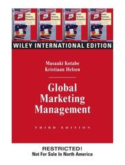 Cover of: Global marketing management