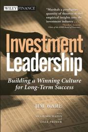 Cover of: Investment Leadership: Building a Winning Culture for Long-Term Success (Wiley Finance)