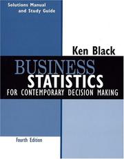 Cover of: Business Statistics, Student Study Guide by Ken Black