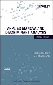 Cover of: Applied MANOVA and discriminant analysis. by Carl J. Huberty
