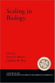 Cover of: Scaling in Biology (Santa Fe Institute Studies in the Sciences of Complexity Proceedings)