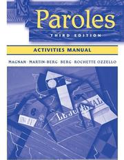 Cover of: Paroles, Combined Workbook/Lab Manual/Video Manual