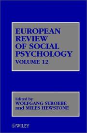 Cover of: European Review of Social Psychology by 