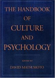 Cover of: The handbook of culture & psychology by edited by David Matsumoto.