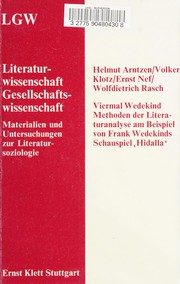 Cover of: Viermal Wedekind: Methoden der Literaturanalyse am Beispiel von Frank Wedekinds Schauspiel 'Hidalla'