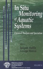 Cover of: In Situ Monitoring of Aquatic Systems: Chemical Analysis and Speciation