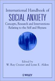 International handbook of social anxiety by W. Ray Crozier