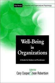Cover of: Well-being in organizations | 