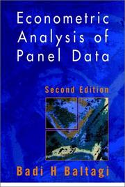 Econometric analysis of panel data by Badi H. Baltagi