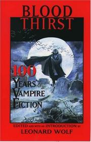 Cover of: Blood Thirst by Leonard Wolf