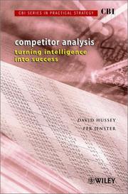 Cover of: CBI Series in Practical Strategy, Competitor Analysis: Turning Intelligence into Success (CBI Series in Practical Strategy)