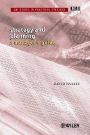 Cover of: Strategy and Planning (CBI Series in Practical Strategy) | David Hussey