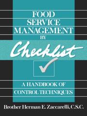 Cover of: Food service management by checklist: a handbook of control techniques