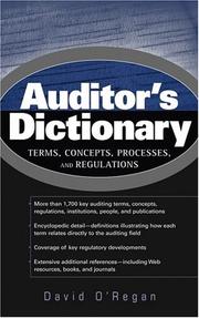 Cover of: Auditor's Dictionary by David O'Regan