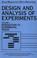 Cover of: Design and analysis of experiments