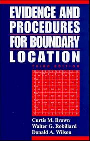 Evidence and procedures for boundary location by Brown, Curtis M.