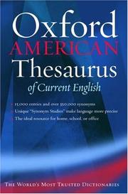 Cover of: The Oxford American thesaurus of current English by edited by Christine A. Lindberg.