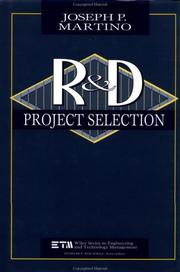 Cover of: Research and Development project selection by Joseph Paul Martino
