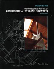 Cover of: The professional practice of architectural working drawings