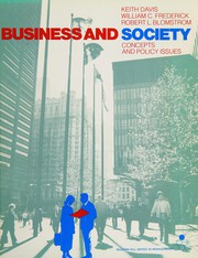 Cover of: Business and society: concepts and policy issues