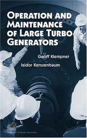 Cover of: Operation and Maintenance of Large Turbo-Generators (IEEE Press Series on Power Engineering)