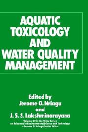 Cover of: Aquatic toxicology and water quality management