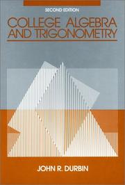 Cover of: College algebra and trigonometry