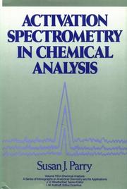 Cover of: Activation spectrometry in chemical analysis