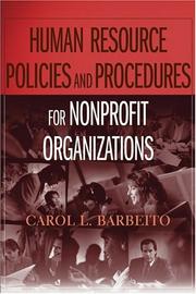 Cover of: Human Resource Policies and Procedures for Nonprofit Organizations