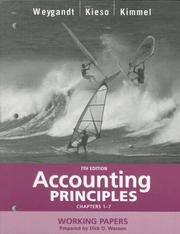 Cover of: Accounting Principles, Chapters 1-7, Working Papers | Jerry J. Weygandt