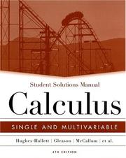 Cover of: Student Solutions Manual to accompany Calculus: Single and Multivariable, 4th Edition