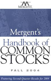 Cover of: Mergent's Handbook of Common Stocks Fall 2004: Featuring Second-Quarter Results for 2004 (Mergent's Handbook of Common Stocks)