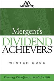 Cover of: Mergent's Dividend Achievers Winter 2005: Featuring Third-Quarter Results for 2004 (Mergent's Dividend Achievers)