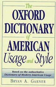 Cover of: The Oxford dictionary of American usage and style