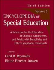 Cover of: Encyclopedia of Special Education, Vol. 3 (3rd Edition) by 