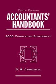 Cover of: Accountants' Handbook, 2005 Cumulative Supplement (Accountant's Handbook Supplement)