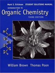 Cover of: Introduction to Organic Chemistry, Student Study Guide