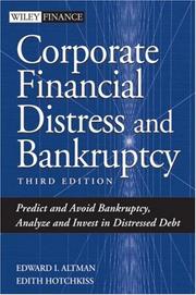Cover of: Corporate financial distress and bankruptcy by Edward I. Altman