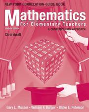 Cover of: Mathematics for Elementary Teachers, New York State Guidelines Book: A Contemporary Approach