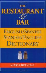 Cover of: The restaurant & bar English/Spanish Spanish/English dictionary