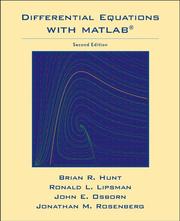Cover of: Differential Equations with Matlab by Brian R. Hunt, Ronald L. Lipsman, John E. Osborn, Jonathan M. Rosenberg