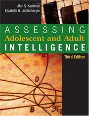 Cover of: Assessing adolescent and adult intelligence by Kaufman, Alan S.