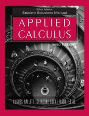 Cover of: Applied Calculus, Student Solutions Manual
