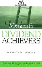 Cover of: Mergent's Dividend Achievers Winter 2006: Featuring Third-Quarter Results for 2005 (Mergent's Dividend Achievers)