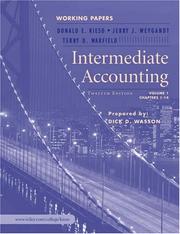 Cover of: Intermediate Accounting: Working Papers, 12th Edition