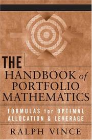 Cover of: The Handbook of Portfolio Mathematics by Ralph Vince