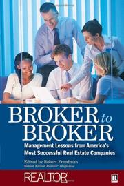 Cover of: Broker to Broker: Management Lessons From America's Most Successful Real Estate Companies