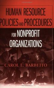 Cover of: Human Resource Policies and Procedures for Nonprofit Organizations